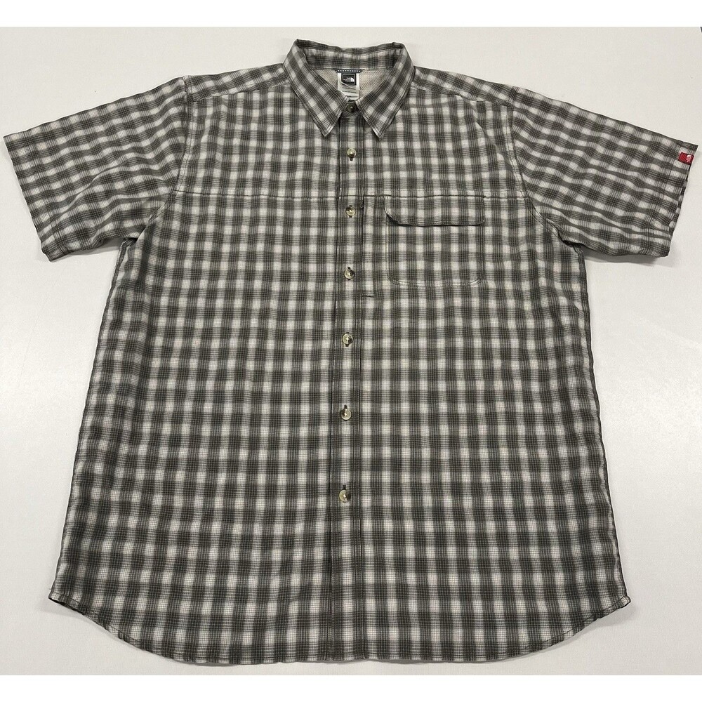Men's North Face Plaid Short Sleeve Button Up Shirt, Large